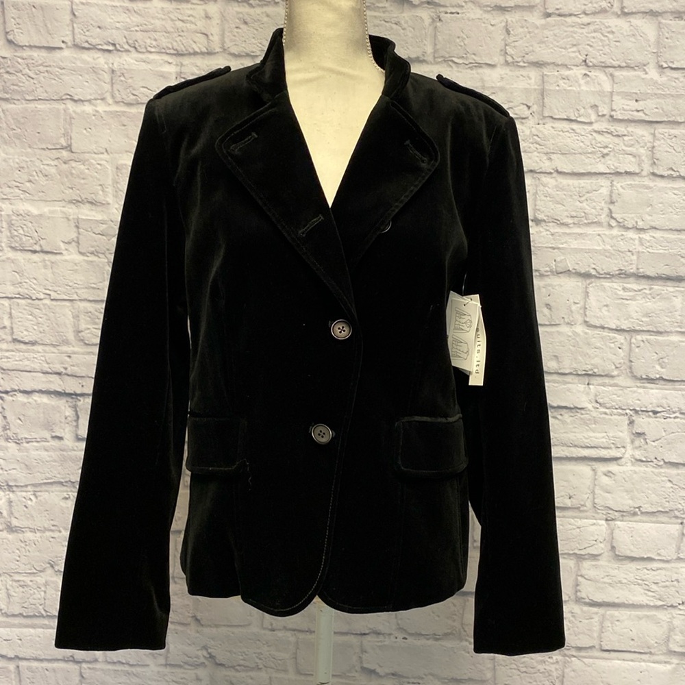 NWT Pursuits Ltd Wear 2 Ways Black Velvet Women's Jacket Size 10